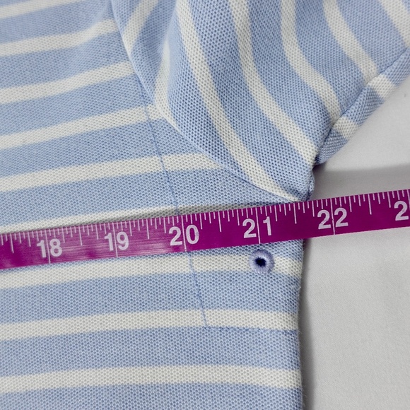 Men's | Nautica | Light Blue Horizontal Striped Polo Shirt Top - Picture 10 of 12